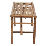 Folding Garden Bench with Cushion 118 cm Bamboo - Top-Down View