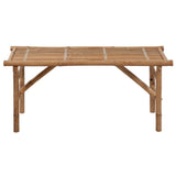 Folding Garden Bench with Cushion 118 cm Bamboo - Side View