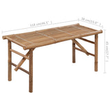 Folding Garden Bench with Cushion 118 cm Bamboo - Extra Image