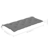 Folding Garden Bench with Cushion 118 cm Bamboo - Extra Image