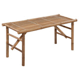 Folding Garden Bench with Cushion 118 cm Bamboo - Front View