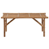 Folding Garden Bench with Cushion 118 cm Bamboo - Side View