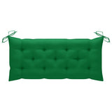 Folding Garden Bench with Cushion 118 cm Bamboo - Close-Up Angle