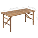Folding Garden Bench with Cushion 118 cm Bamboo - Extra Image