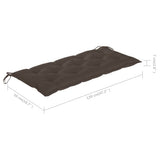 Folding Garden Bench with Cushion 118 cm Bamboo - Extra Image