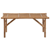 Folding Garden Bench with Cushion 118 cm Bamboo - Side View