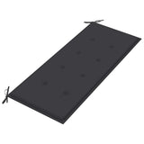 Garden Bench with Cushion 120 cm Bamboo - 45-Degree Angle