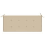 Garden Bench with Cushion 120 cm Bamboo - Rear View
