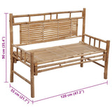 Garden Bench with Cushion 120 cm Bamboo - Low Angle