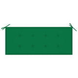 Garden Bench with Cushion 120 cm Bamboo - Rear View