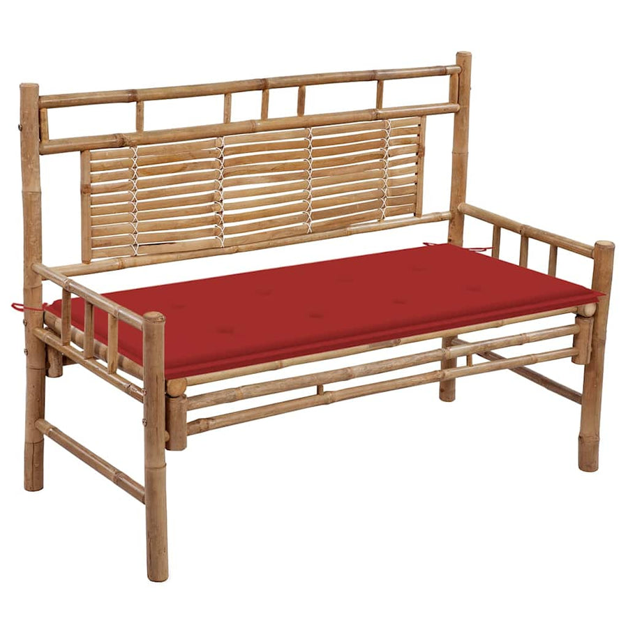 Garden Bench with Cushion 120 cm Bamboo