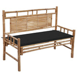 Garden Bench with Cushion 120 cm Bamboo