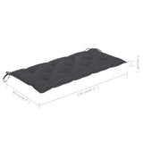 Garden Bench with Cushion 120 cm Bamboo - Extra Image