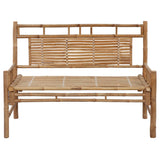 Garden Bench with Cushion 120 cm Bamboo - Side View
