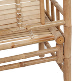 Garden Bench with Cushion 120 cm Bamboo - 45-Degree Angle