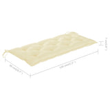 Garden Bench with Cushion 120 cm Bamboo - Extra Image