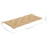 Garden Bench with Cushion 120 cm Bamboo - Extra Image