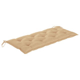 Garden Bench with Cushion 120 cm Bamboo - Rear View
