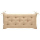 Garden Bench with Cushion 120 cm Bamboo - Low Angle