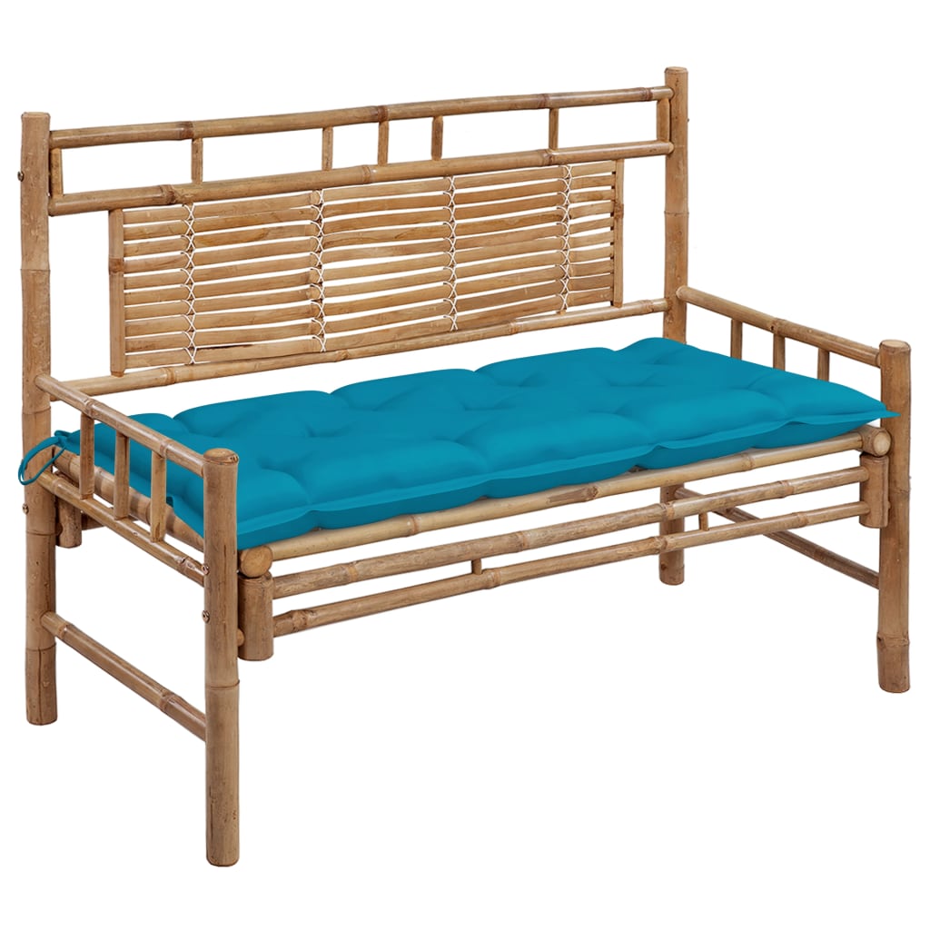 Garden Bench with Cushion 120 cm Bamboo