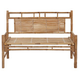 Garden Bench with Cushion 120 cm Bamboo - Side View