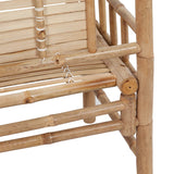 Garden Bench with Cushion 120 cm Bamboo - 45-Degree Angle