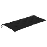 Garden Bench with Cushion 120 cm Bamboo - Rear View