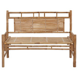 Garden Bench with Cushion 120 cm Bamboo - Side View