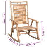Rocking Chair with cushion Bamboo - Low Angle