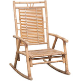 Rocking Chair with Cushion Bamboo - Front View