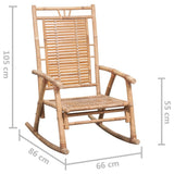 Rocking Chair with Cushion Bamboo