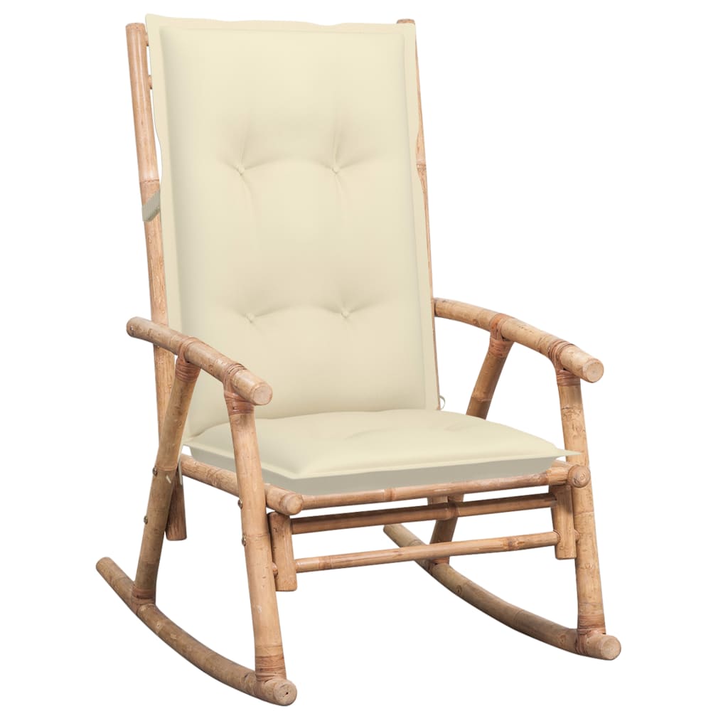 Rocking Chair with Cushion Bamboo