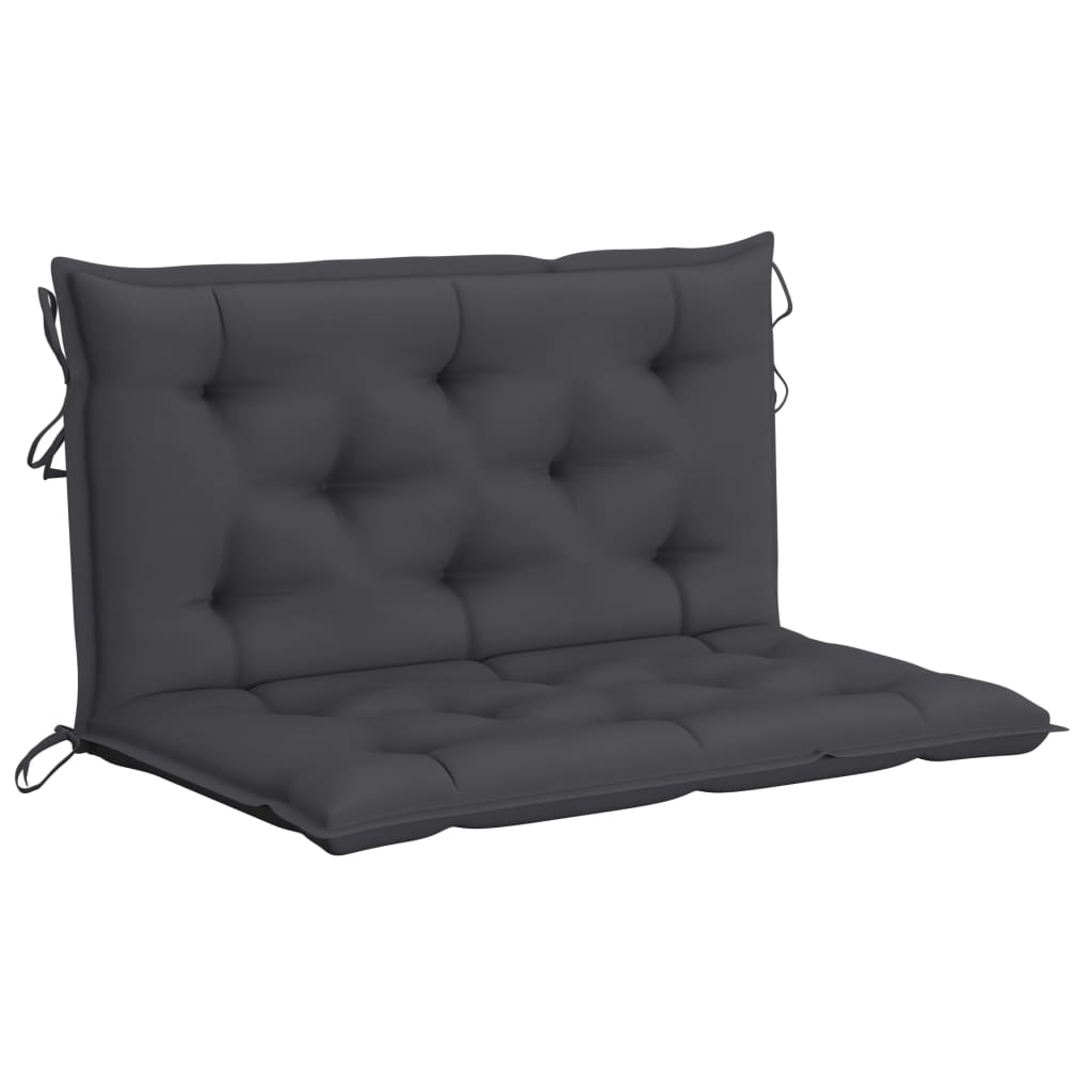 2-Seater Swing Bench with Palm Leaves and Cushion 202 cm Bamboo