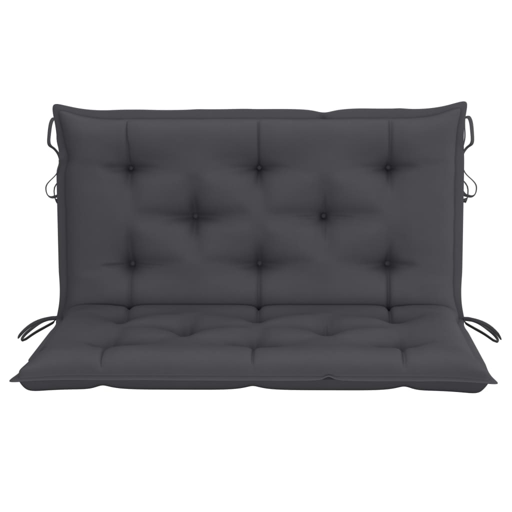 2-Seater Swing Bench with Palm Leaves and Cushion 202 cm Bamboo