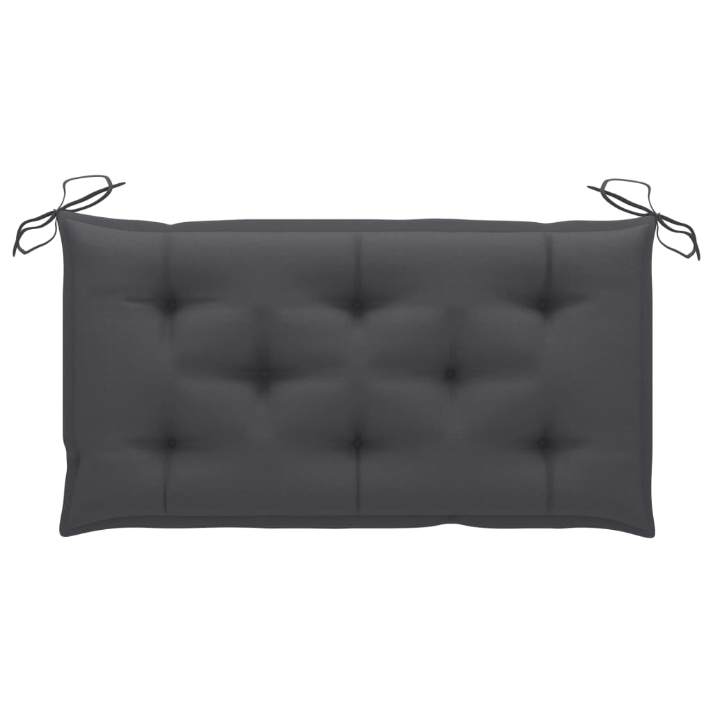 2-Seater Swing Bench with Palm Leaves and Cushion 202 cm Bamboo
