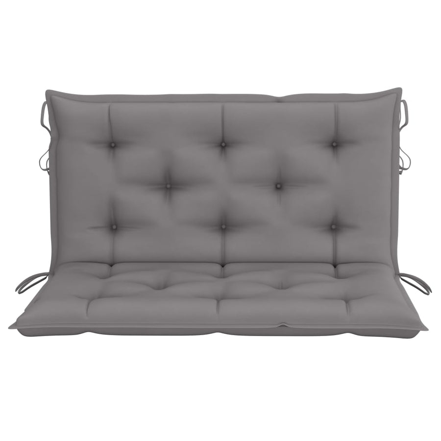 2-Seater Swing Bench with Palm Leaves and Cushion 202 cm Bamboo
