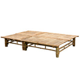 2-Person Sun Lounger with Cushions Bamboo