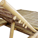 2-Person Sun Lounger with Cushions Bamboo - Rear View