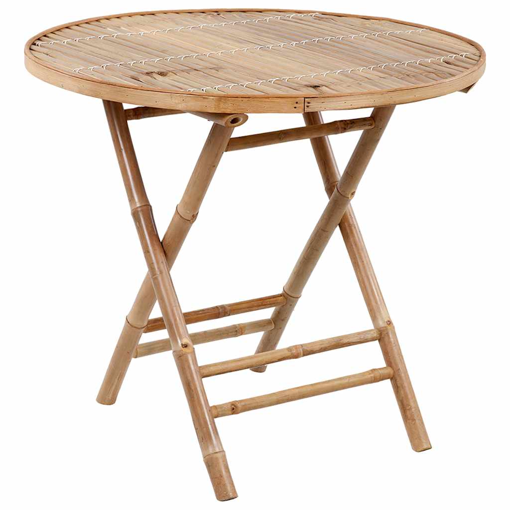 5 Piece Folding Outdoor Dining Set with Cushions Bamboo
