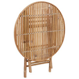 5 Piece Folding Outdoor Dining Set with Cushions Bamboo - Side View
