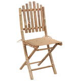 5 Piece Folding Outdoor Dining Set with Cushions Bamboo - Side View