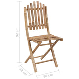 5 Piece Folding Outdoor Dining Set with Cushions Bamboo - Extra Image