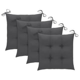 5 Piece Folding Outdoor Dining Set with Cushions Bamboo - Low Angle
