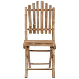 Folding Garden Chairs 2 pcs with Cushions Bamboo