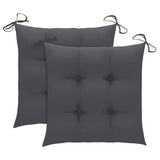 Folding Chairs 2 pcs with Cushions Bamboo