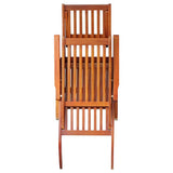 Outdoor Deck Chair with Footrest and Cushion Solid Acacia Wood - Top-Down View