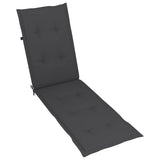 Outdoor Deck Chair with Footrest and Cushion Solid Acacia Wood - Close-Up Angle