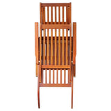 Outdoor Deck Chair with Footrest and Cushion Solid Acacia Wood