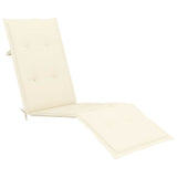 Outdoor Deck Chair with Footrest and Cushion Solid Acacia Wood