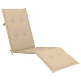 Outdoor Deck Chair with Footrest and Cushion Solid Acacia Wood - Rear View